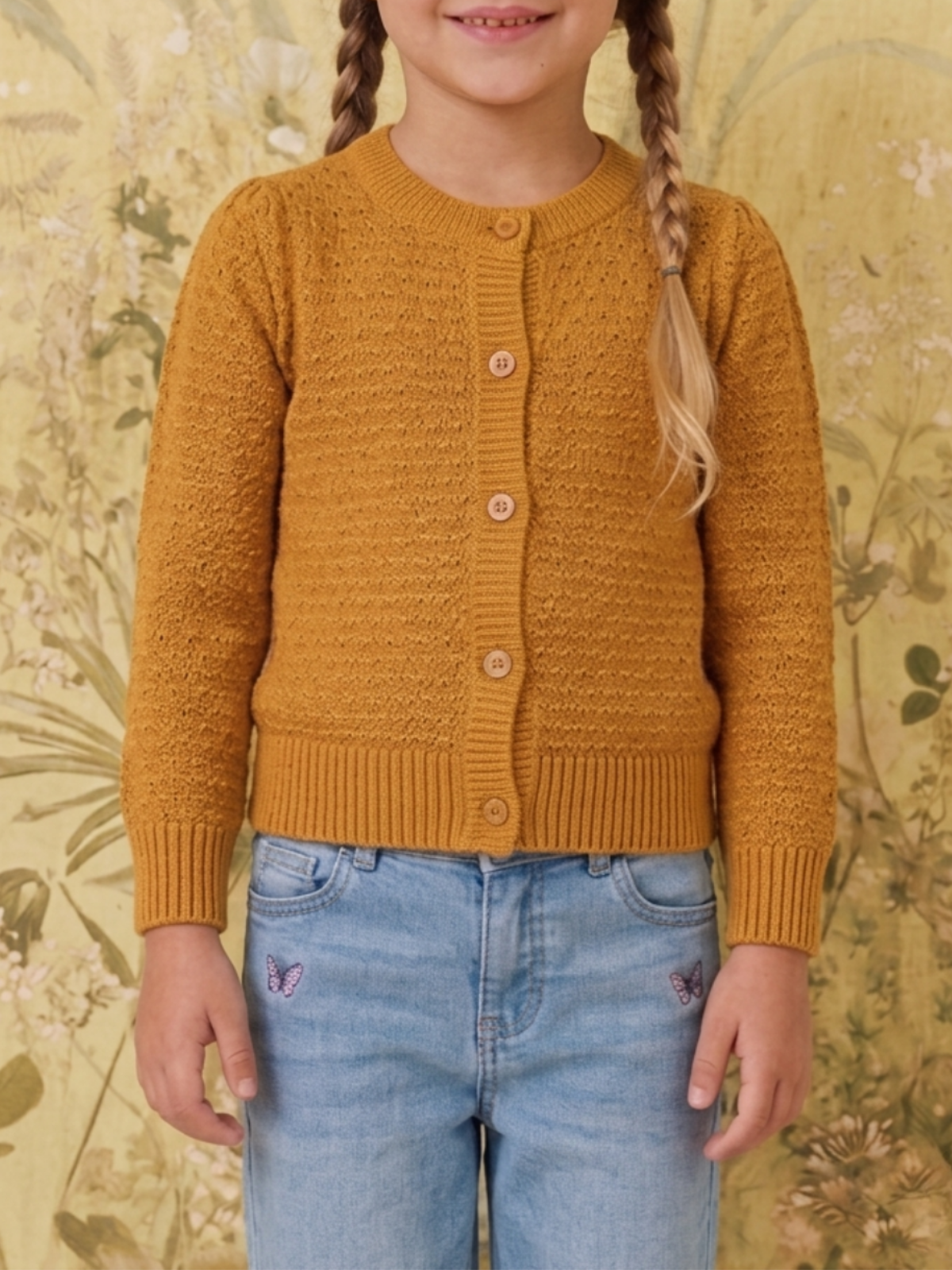 Girl Cute Crochet Pattern Cropped Daily Cardigan Sweater MK3514KID (2/4-10/12)