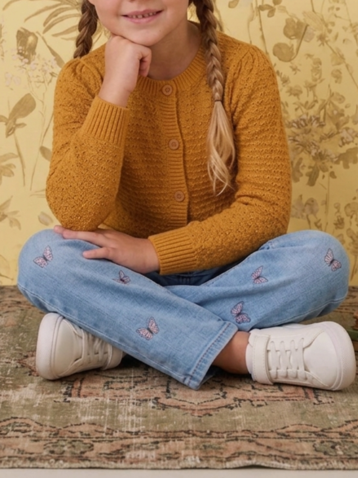 Girl Cute Crochet Pattern Cropped Daily Cardigan Sweater MK3514KID (2/4-10/12)