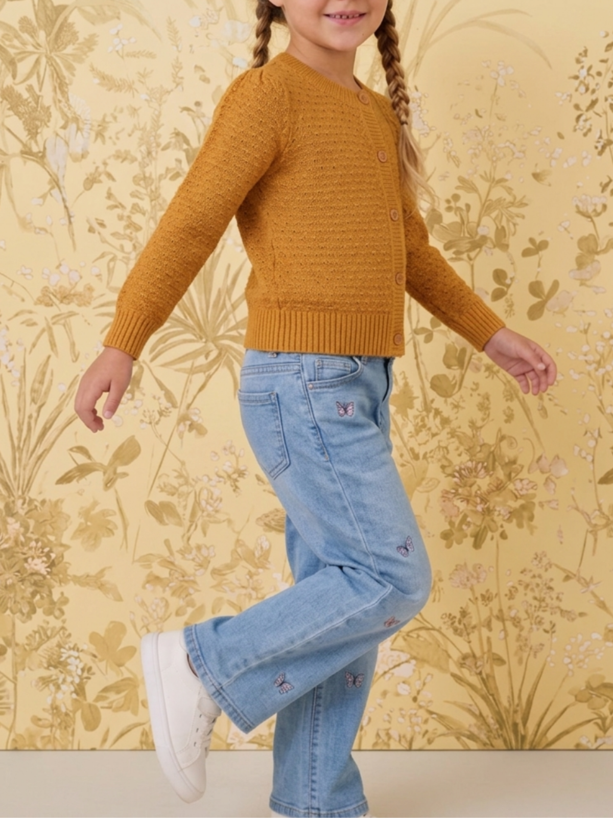 Girl Cute Crochet Pattern Cropped Daily Cardigan Sweater MK3514KID (2/4-10/12)