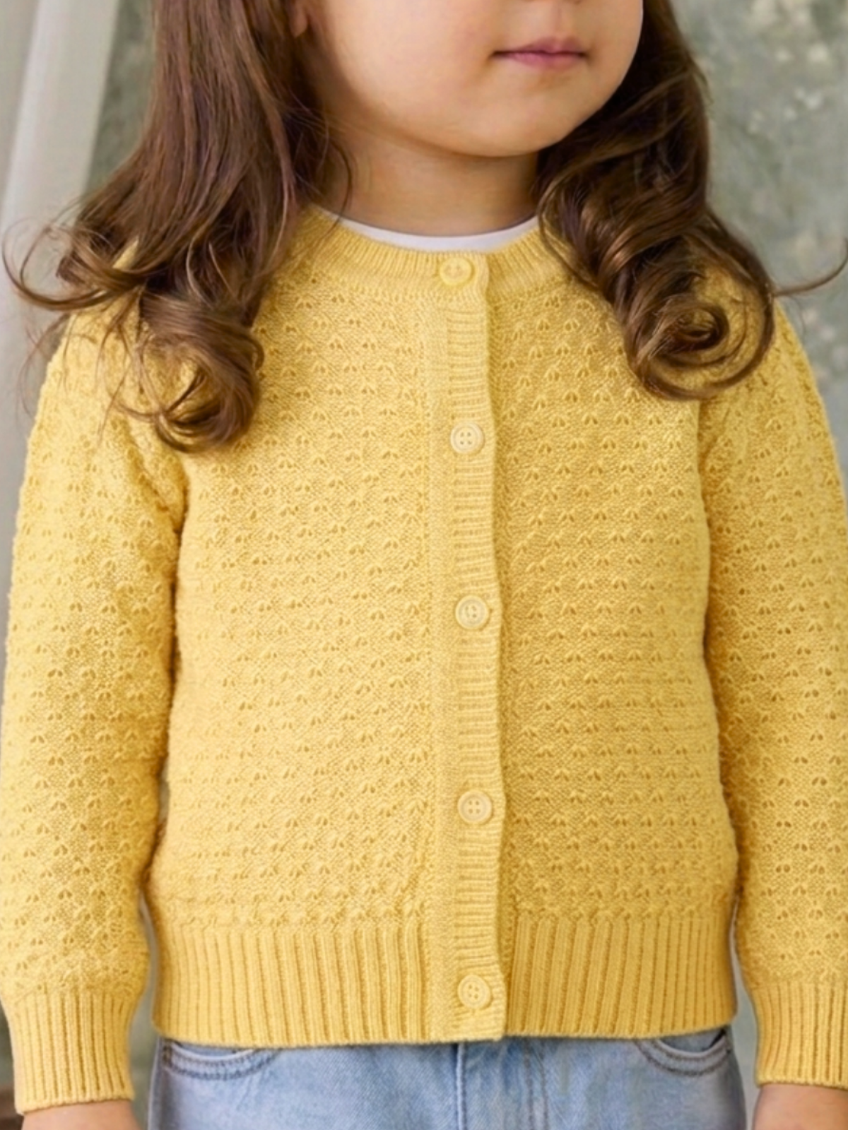 Girl Cute Crochet Pattern Cropped Daily Cardigan Sweater MK3514KID (2/4-10/12)