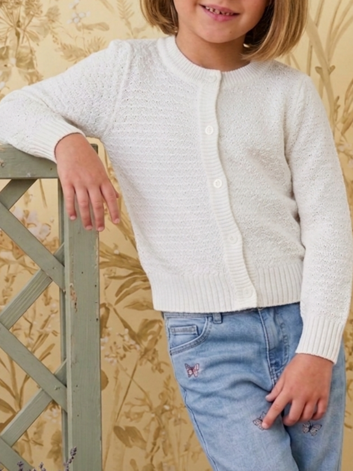 Girl Cute Crochet Pattern Cropped Daily Cardigan Sweater MK3514KID (2/4-10/12)