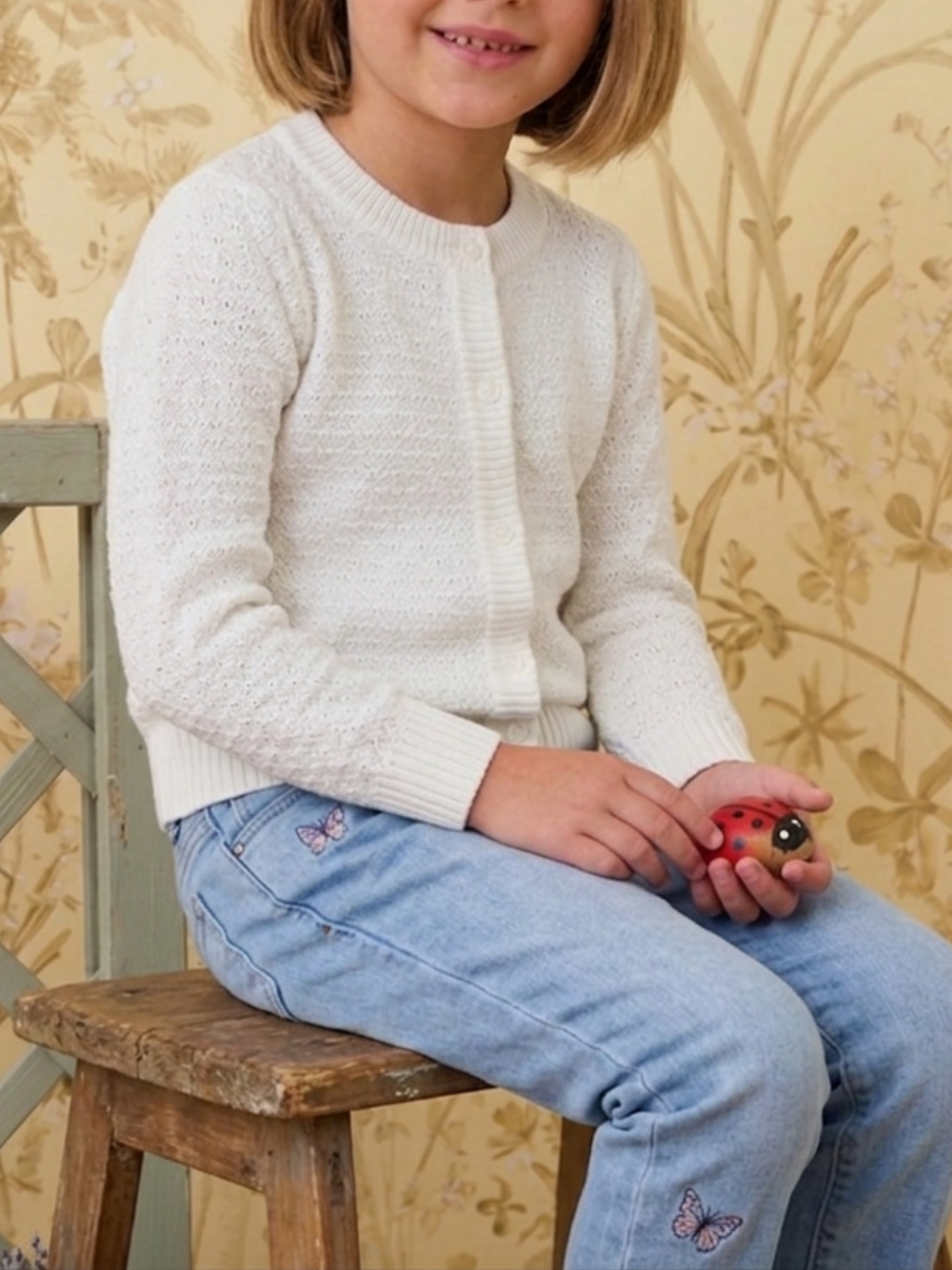 Girl Cute Crochet Pattern Cropped Daily Cardigan Sweater MK3514KID (2/4-10/12)