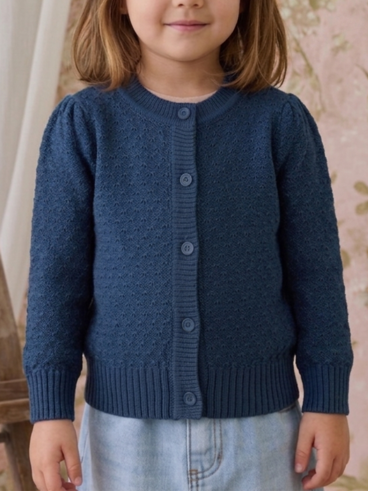 Girl Cute Crochet Pattern Cropped Daily Cardigan Sweater MK3514KID (2/4-10/12)