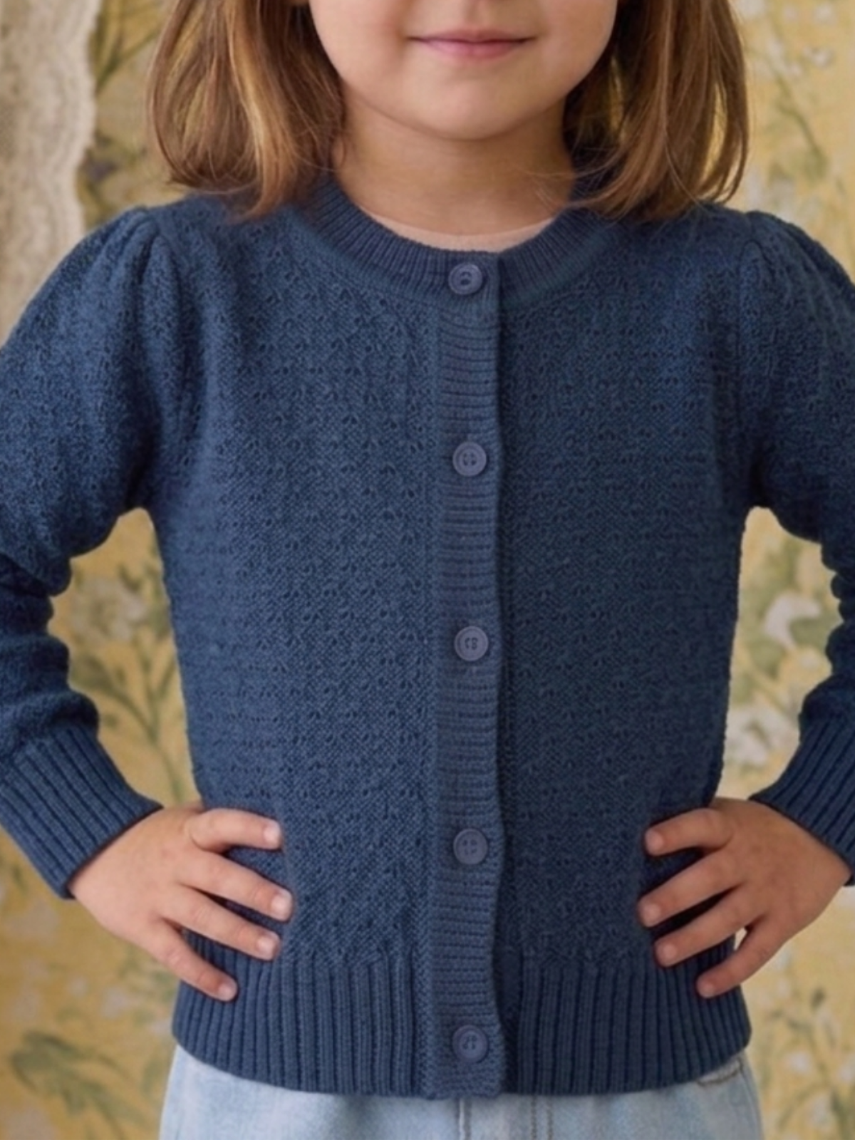 Girl Cute Crochet Pattern Cropped Daily Cardigan Sweater MK3514KID (2/4-10/12)