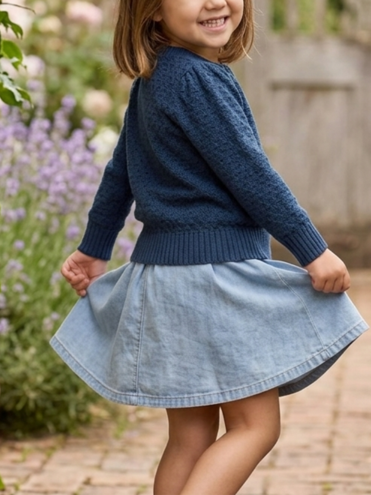 Girl Cute Crochet Pattern Cropped Daily Cardigan Sweater MK3514KID (2/4-10/12)