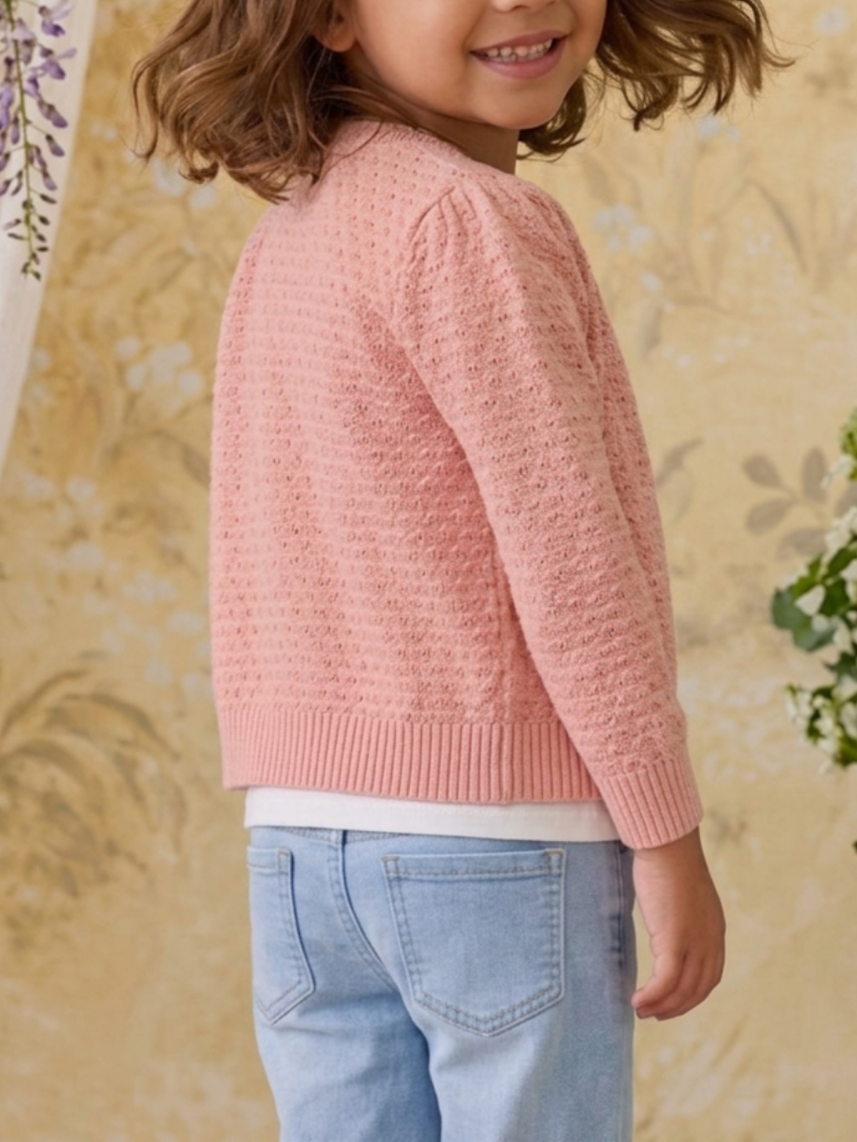 Girl Cute Crochet Pattern Cropped Daily Cardigan Sweater MK3514KID (2/4-10/12)