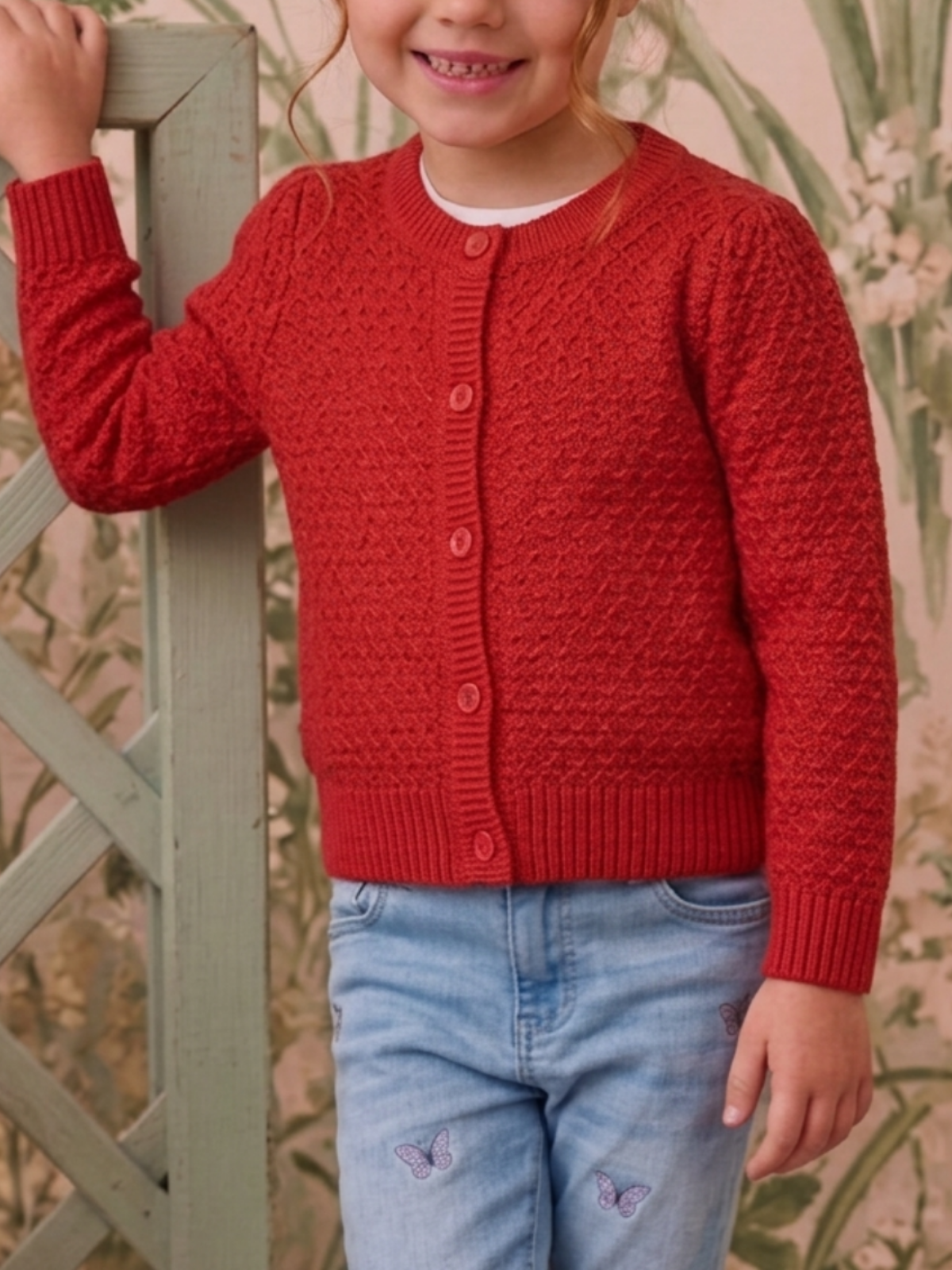 Girl Cute Crochet Pattern Cropped Daily Cardigan Sweater MK3514KID (2/4-10/12)