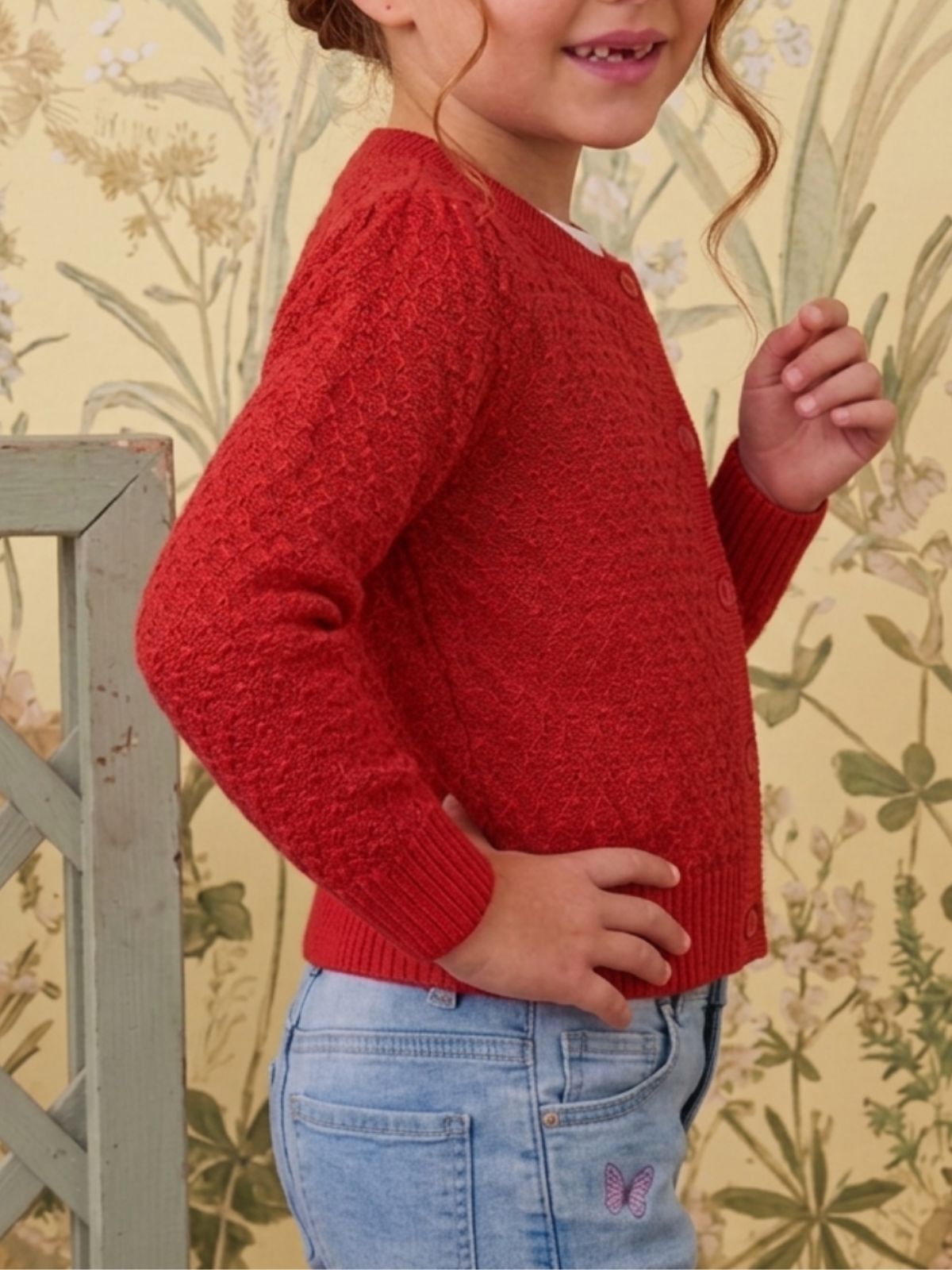 Girl Cute Crochet Pattern Cropped Daily Cardigan Sweater MK3514KID (2/4-10/12)