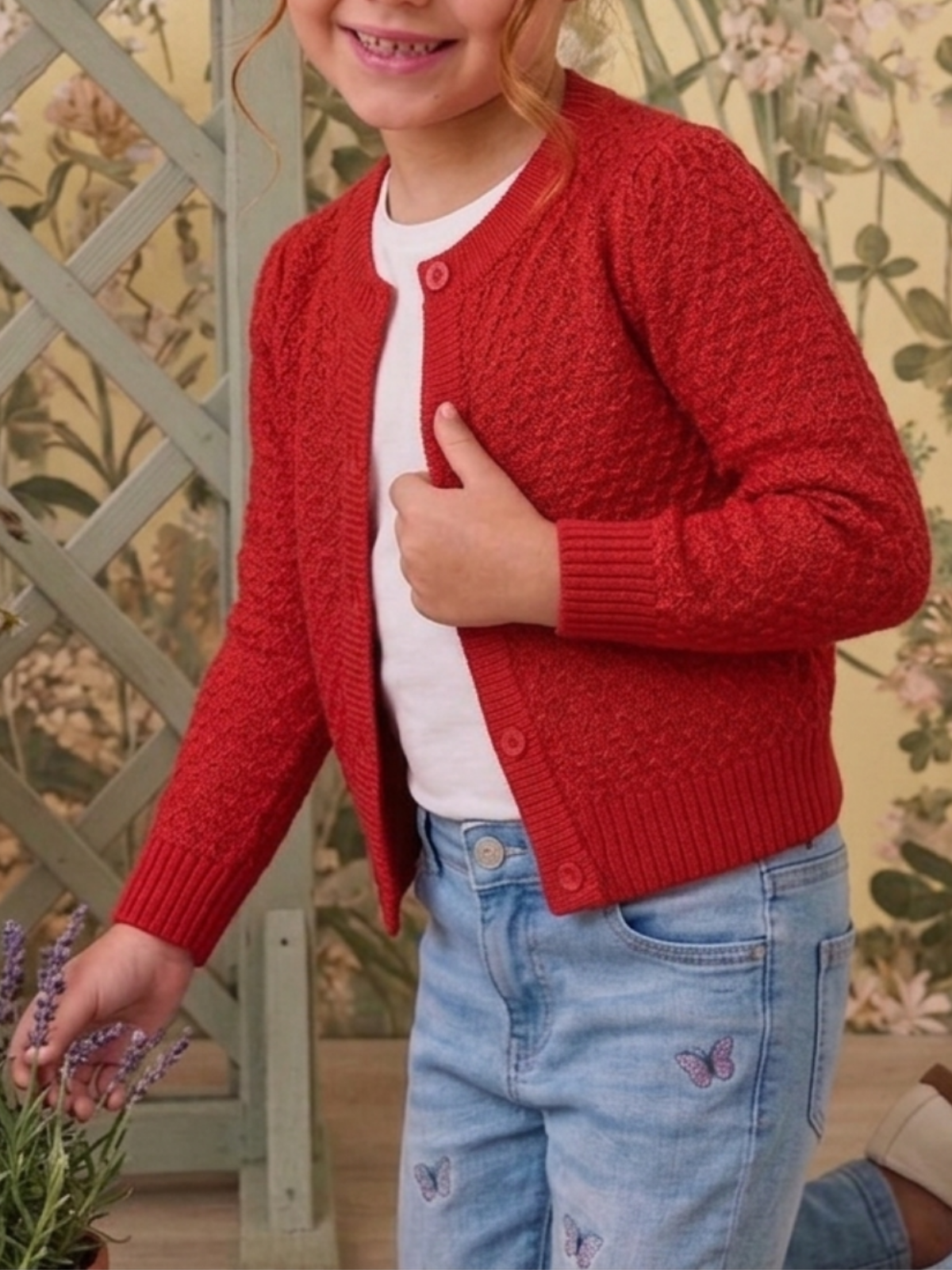 Girl Cute Crochet Pattern Cropped Daily Cardigan Sweater MK3514KID (2/4-10/12)