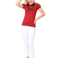 Women's Meow Cat Classic Contrast Collar Short Sleeve Casual Pullover Sweater MK3591MEOW (S-L)