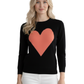 Love Heart Chenille Crewneck 3/4 Sleeve Pullover Sweater MK3595 (S-L)
