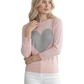 Love Heart Chenille Crewneck 3/4 Sleeve Pullover Sweater MK3595 (S-L)