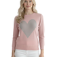 Love Heart Chenille Crewneck 3/4 Sleeve Pullover Sweater MK3595 (S-L)
