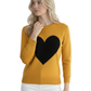 Love Heart Chenille Crewneck 3/4 Sleeve Pullover Sweater MK3595 (S-L)