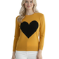 Love Heart Chenille Crewneck 3/4 Sleeve Pullover Sweater MK3595 (S-L)