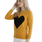Love Heart Chenille Crewneck 3/4 Sleeve Pullover Sweater MK3595 (S-L)