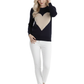 Love Heart Chenille Crewneck 3/4 Sleeve Pullover Sweater MK3595 (S-L)