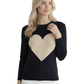 Love Heart Chenille Crewneck 3/4 Sleeve Pullover Sweater MK3595 (S-L)