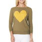 Love Heart Chenille Crewneck 3/4 Sleeve Pullover Sweater MK3595 (S-L)