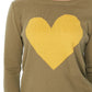 Love Heart Chenille Crewneck 3/4 Sleeve Pullover Sweater MK3595 (S-L)