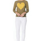 Love Heart Chenille Crewneck 3/4 Sleeve Pullover Sweater MK3595 (S-L)