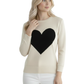 Love Heart Chenille Crewneck 3/4 Sleeve Pullover Sweater MK3595 (S-L)