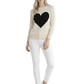 Love Heart Chenille Crewneck 3/4 Sleeve Pullover Sweater MK3595 (S-L)