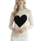Love Heart Chenille Crewneck 3/4 Sleeve Pullover Sweater MK3595 (S-L)