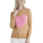 Love Heart Chenille Crewneck 3/4 Sleeve Pullover Sweater MK3595 (S-L)