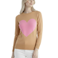 Love Heart Chenille Crewneck 3/4 Sleeve Pullover Sweater MK3595 (S-L)