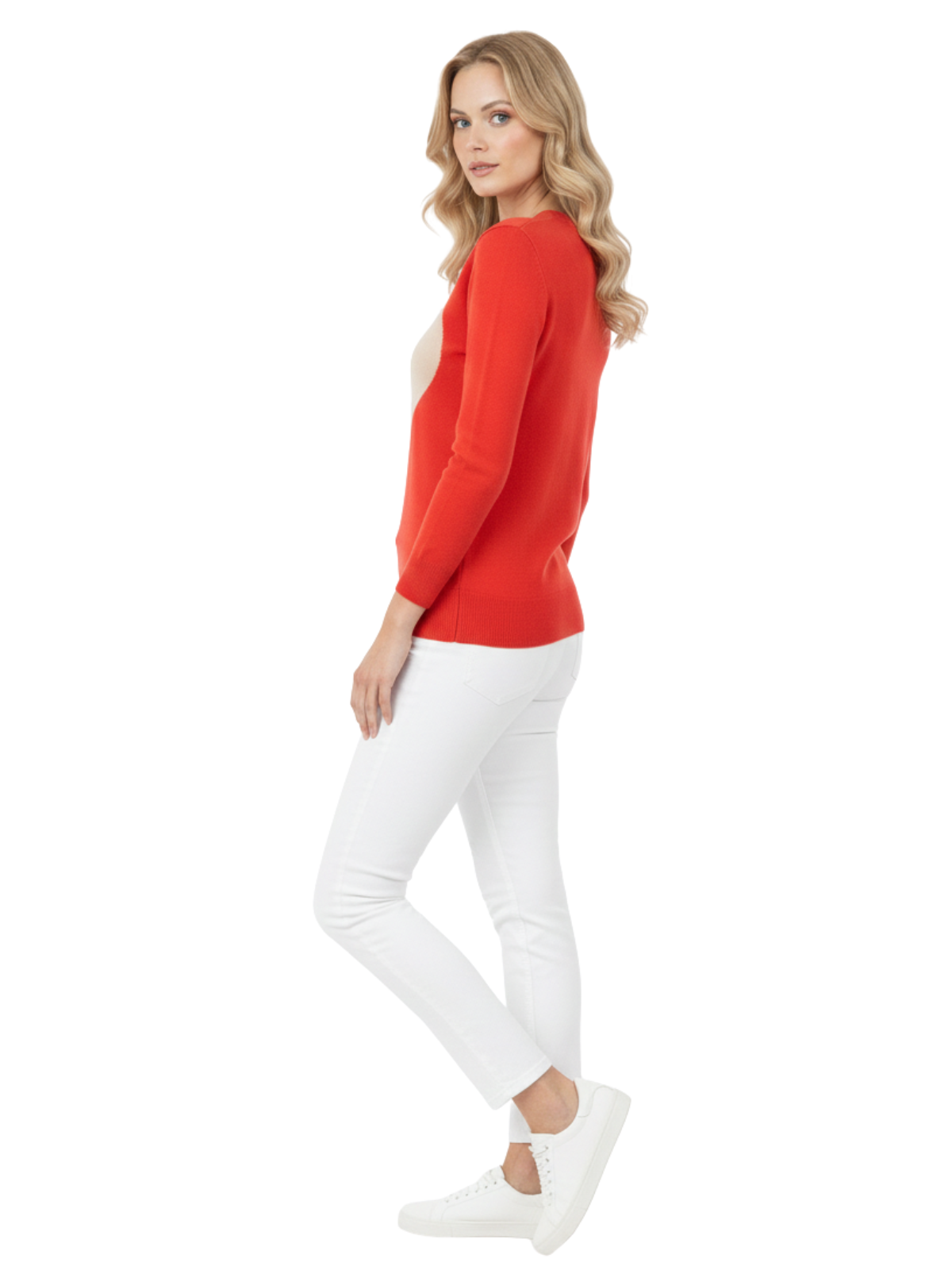 Love Heart Chenille Crewneck 3/4 Sleeve Pullover Sweater MK3595 (S-L)