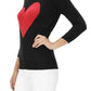 Love Heart Chenille Crewneck 3/4 Sleeve Pullover Sweater MK3595 (S-L)