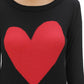 Love Heart Chenille Crewneck 3/4 Sleeve Pullover Sweater MK3595 (S-L)