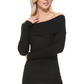 Soft Rayon and Stretch Off Shoulder Sweater Knit Top MK3598 (S-L)