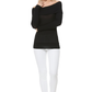 Soft Rayon and Stretch Off Shoulder Sweater Knit Top MK3598 (S-L)