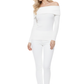 Soft Rayon and Stretch Off Shoulder Sweater Knit Top MK3598 (S-L)