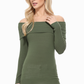 Soft Rayon and Stretch Off Shoulder Sweater Knit Top MK3598 (S-L)