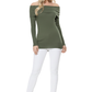 Soft Rayon and Stretch Off Shoulder Sweater Knit Top MK3598 (S-L)