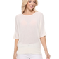 Half Dolman Sleeve Sheer Cool Knit Sweater Top MK3621 (S-L)