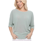 Half Dolman Sleeve Sheer Cool Knit Sweater Top MK3621 (S-L)