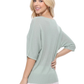 Half Dolman Sleeve Sheer Cool Knit Sweater Top MK3621 (S-L)