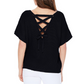 Open Back Half Sleeve Loose Fit Summer Knit Top MK3626 (S-L)