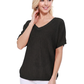 Open Back Half Sleeve Loose Fit Summer Knit Top MK3626 (S-L)