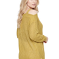 Cold Shoulder Knit Tunic Top Pullover Summer Sweater MK3631 (S-L)