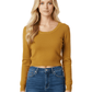 Round Neck Long Sleeve Crop Sweater Knit Crop Top MK3637 (S-XL)