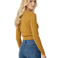 Round Neck Long Sleeve Crop Sweater Knit Crop Top MK3637 (S-XL)