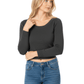 Round Neck Long Sleeve Crop Sweater Knit Crop Top MK3637 (S-XL)