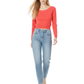 Round Neck Long Sleeve Crop Sweater Knit Crop Top MK3637 (S-XL)