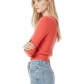 Round Neck Long Sleeve Crop Sweater Knit Crop Top MK3637 (S-XL)