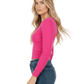 Round Neck Long Sleeve Crop Sweater Knit Crop Top MK3637 (S-XL)